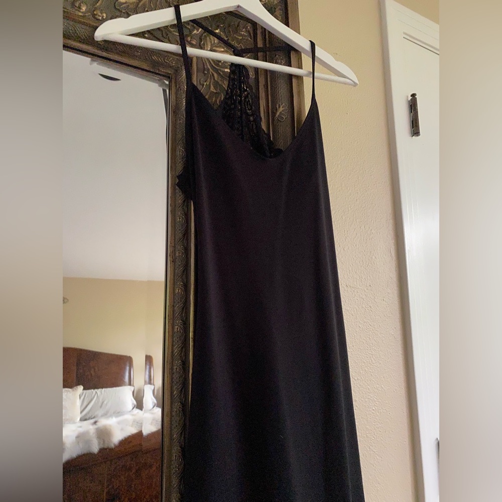 Black lace razor sexy back/backless slip dress by Popular Basics